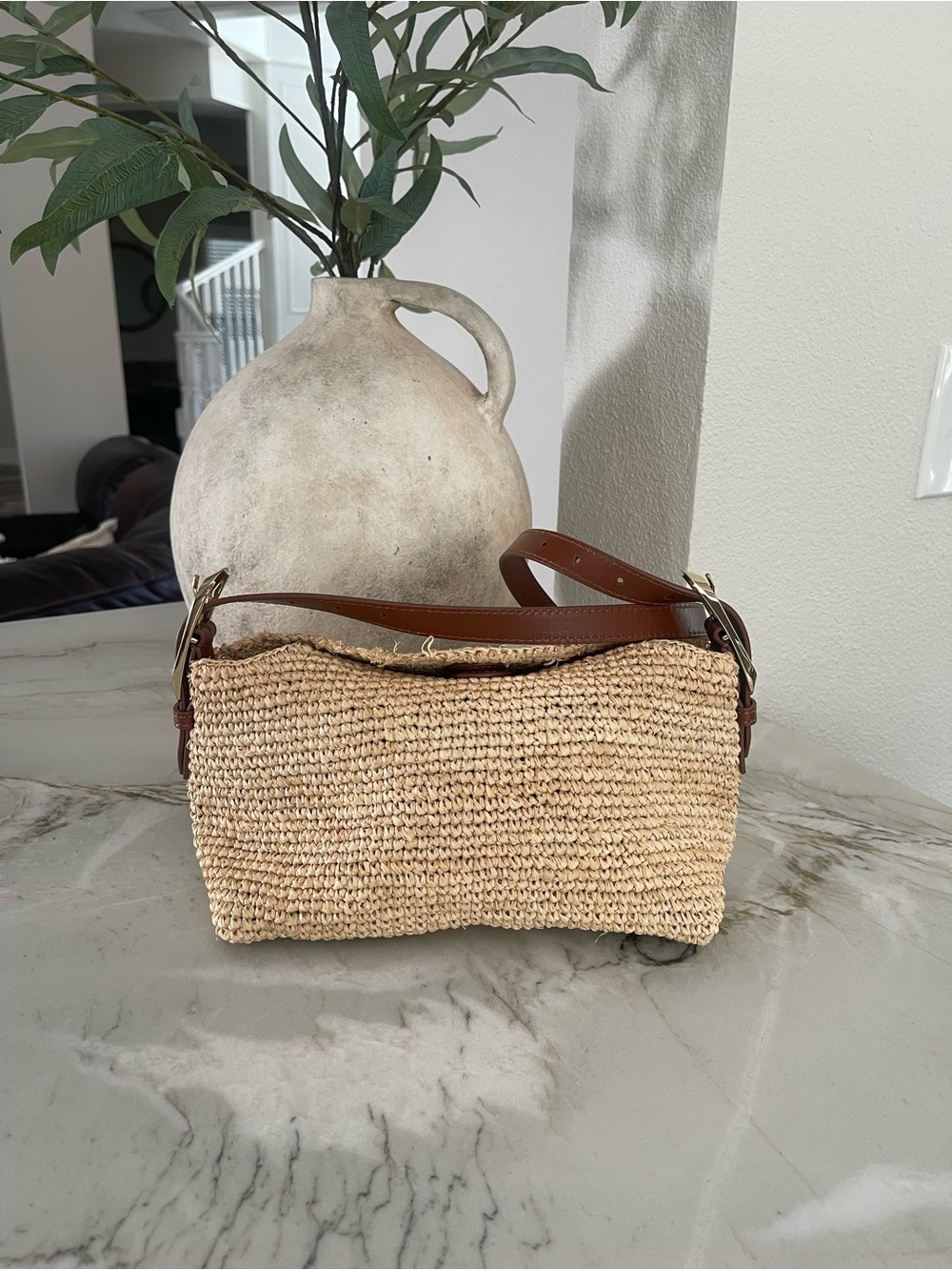 J. Crew Berkeley Small Handknotted Shoulder Bag in Raffia - Picture 4 of 16